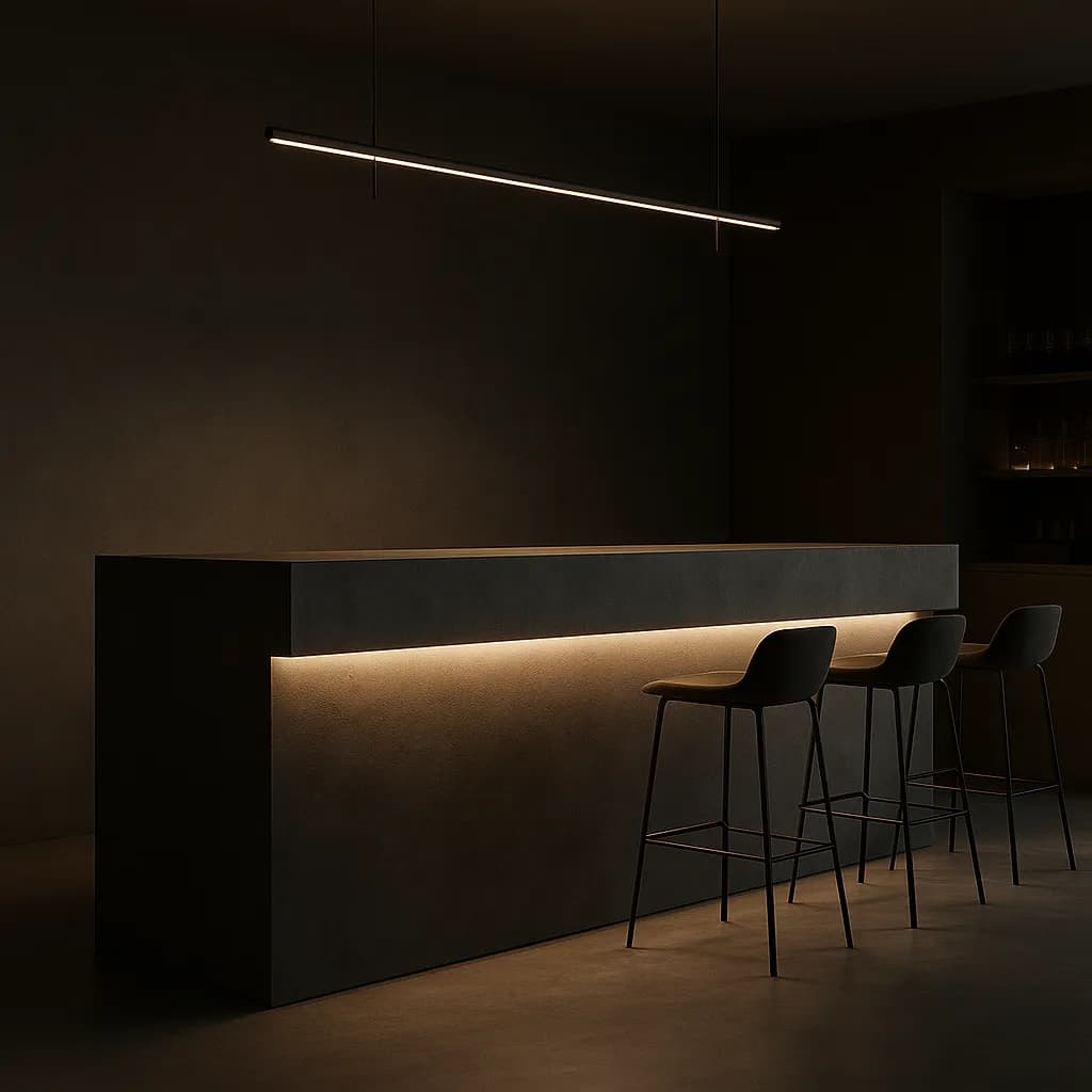 Барна стійка BASALT Beam Light · лінійна подіум-стійка